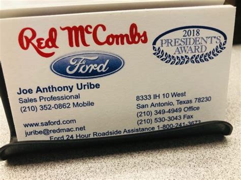 Red mccombs ford phone number